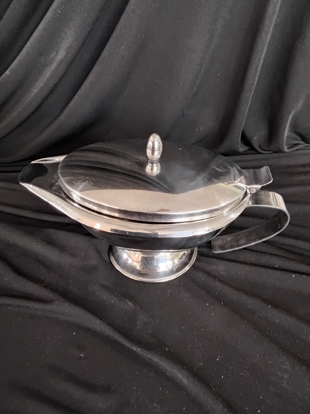 Classic Silver Gravy Boat with Lid and Handle